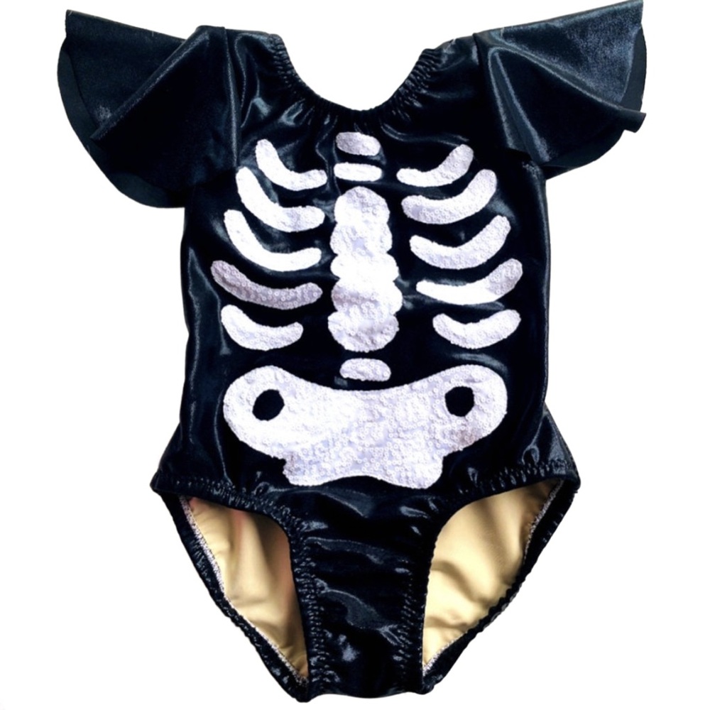 Sequin Skeleton Leotard Toddler XS 2-3 Dance Gymnastics Halloween Costume | Etsy